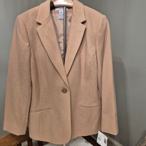 NWT Sag Harbor Tan Women's Wool Blazer